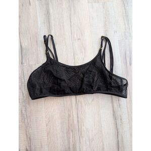 NWT Victoria's Secret Wireless Mesh Bralette in Black, Medium (C9)